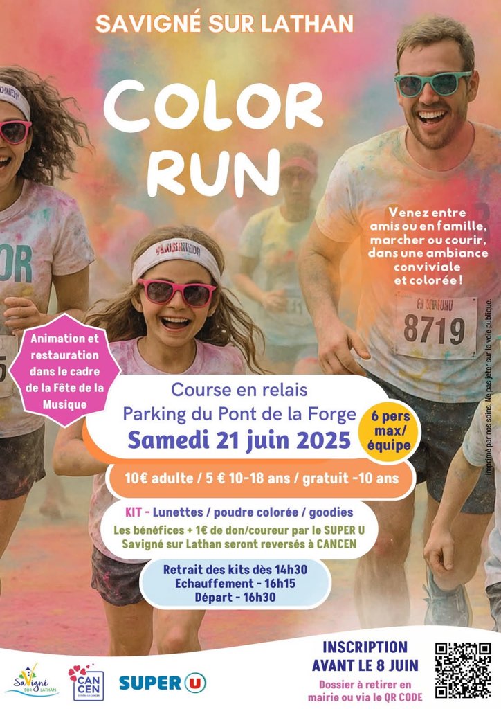 Color Run au profit de CANCEN à Savigné sur Lathan