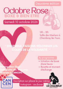 Octobre Rose Boxe et bien être Chambray les Tours au profit de CANCEN